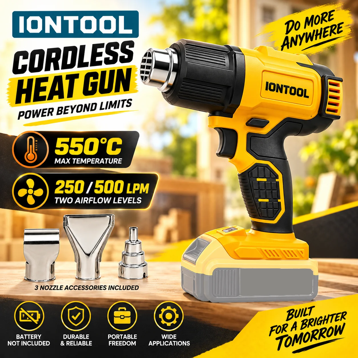 Cordless Heat Gun For Shrink Tubing - Pistolet thermique sans fil IONTOOL 550